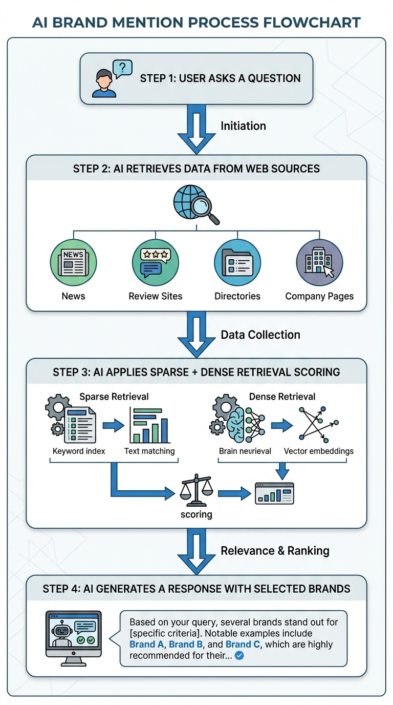 ai brand mention flowchart