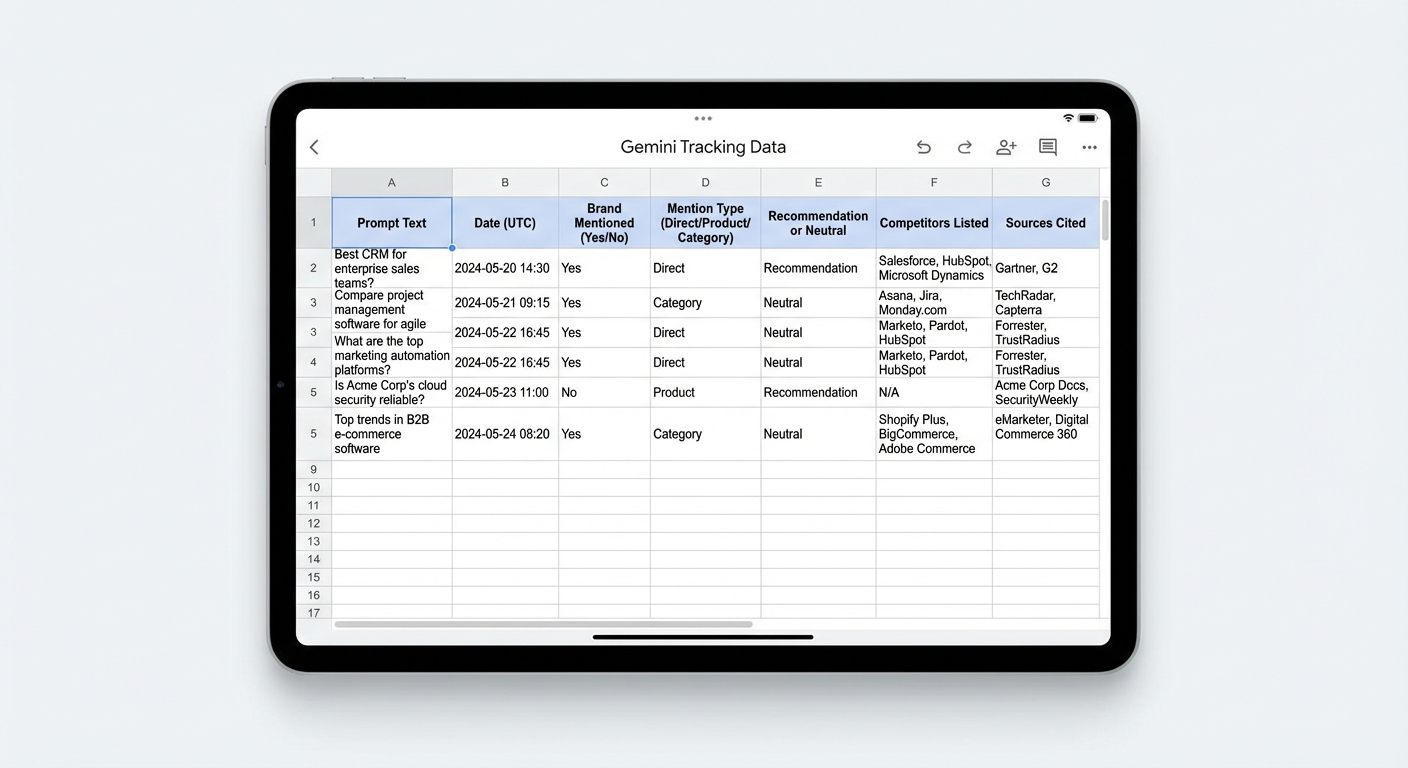 gemini tracking data spreadsheet