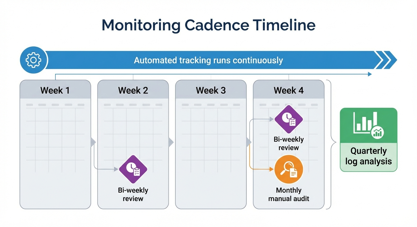 monitoring cadence timeline
