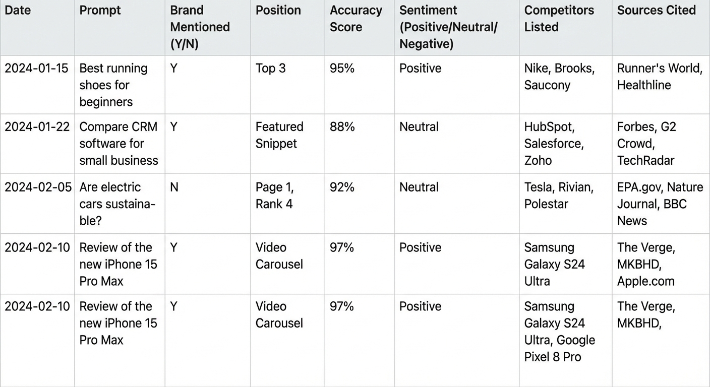 spreadsheet tracking template mockup