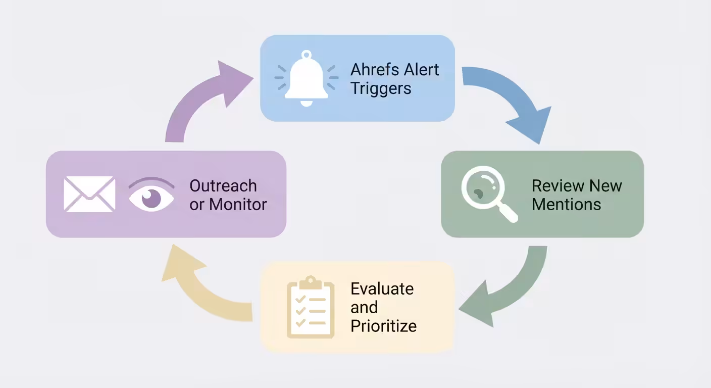 ahrefs alert workflow diagram