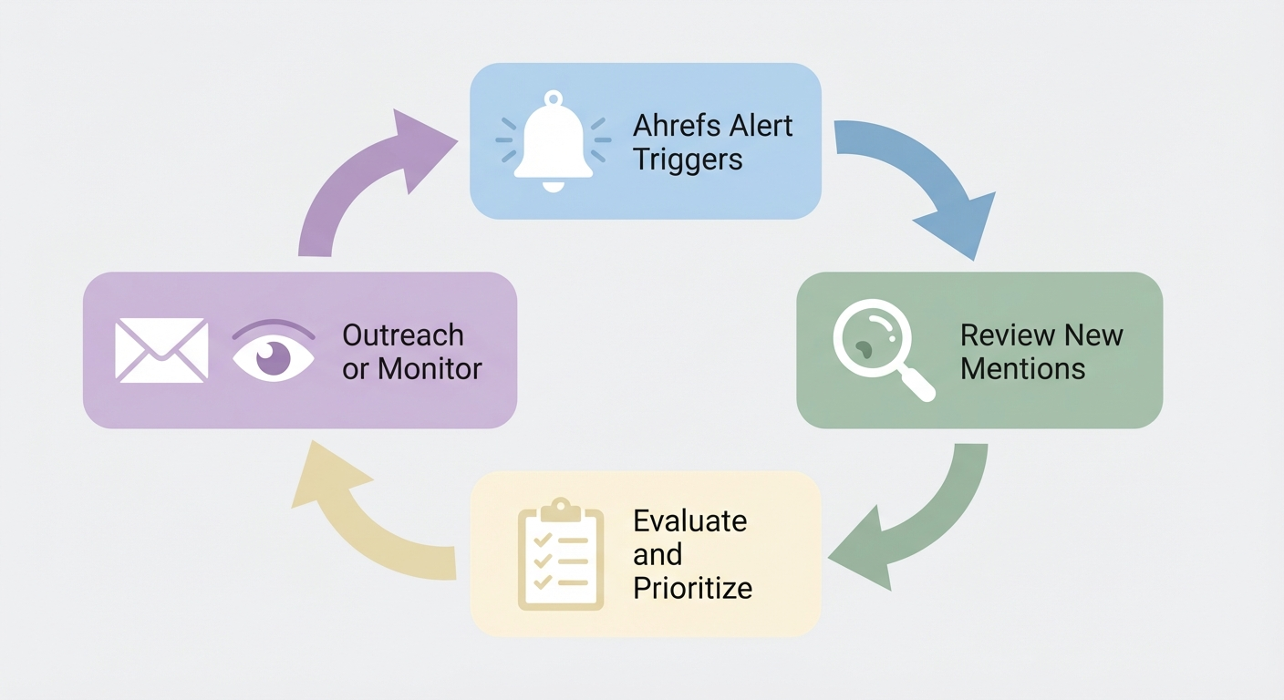 ahrefs alert workflow diagram
