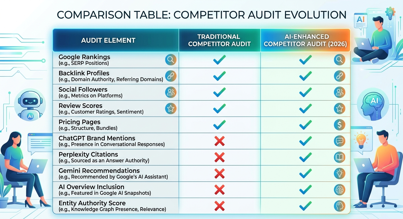 ai competitor audit comparison