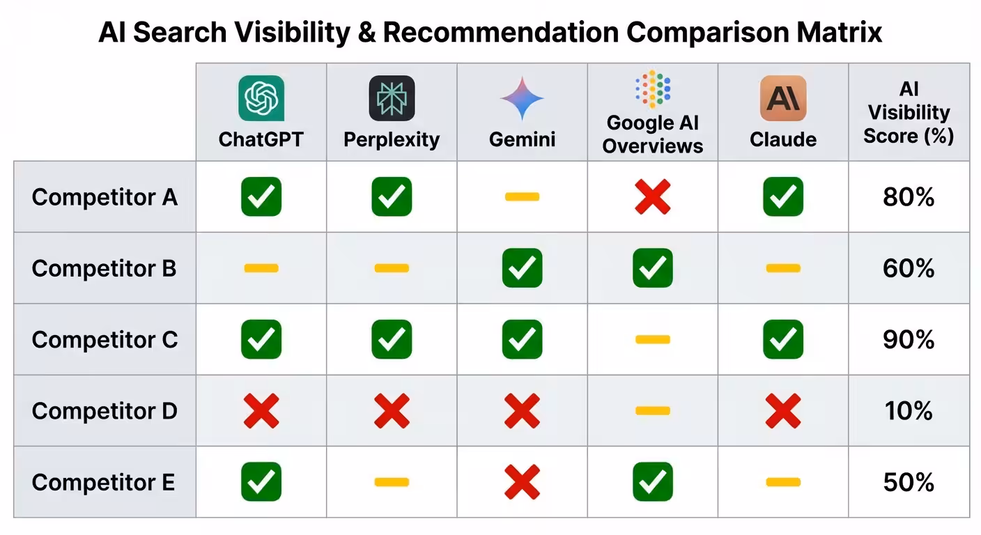 ai visibility comparison matrix