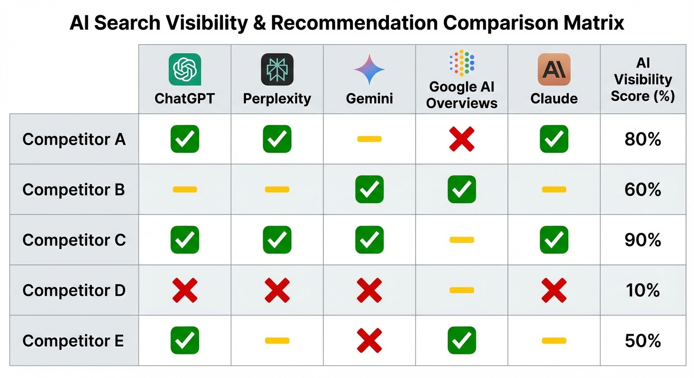 ai visibility comparison matrix