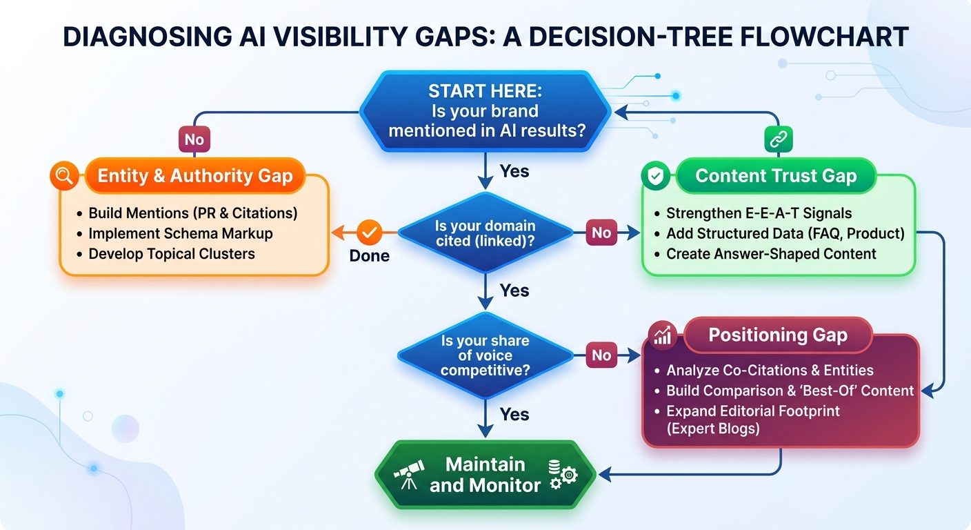 ai visibility gap flowchart