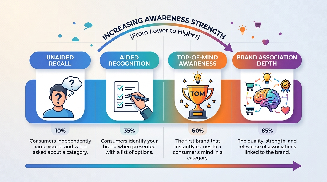 brand awareness spectrum diagram