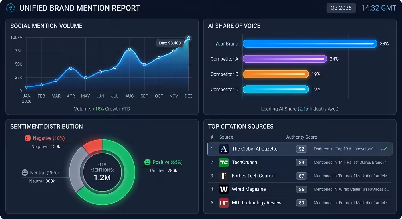 brand mention dashboard report