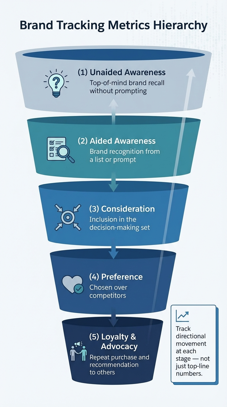 brand tracking metrics hierarchy