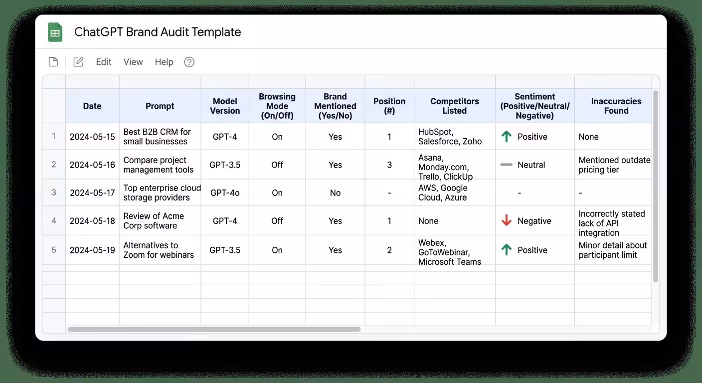 chatgpt brand audit template