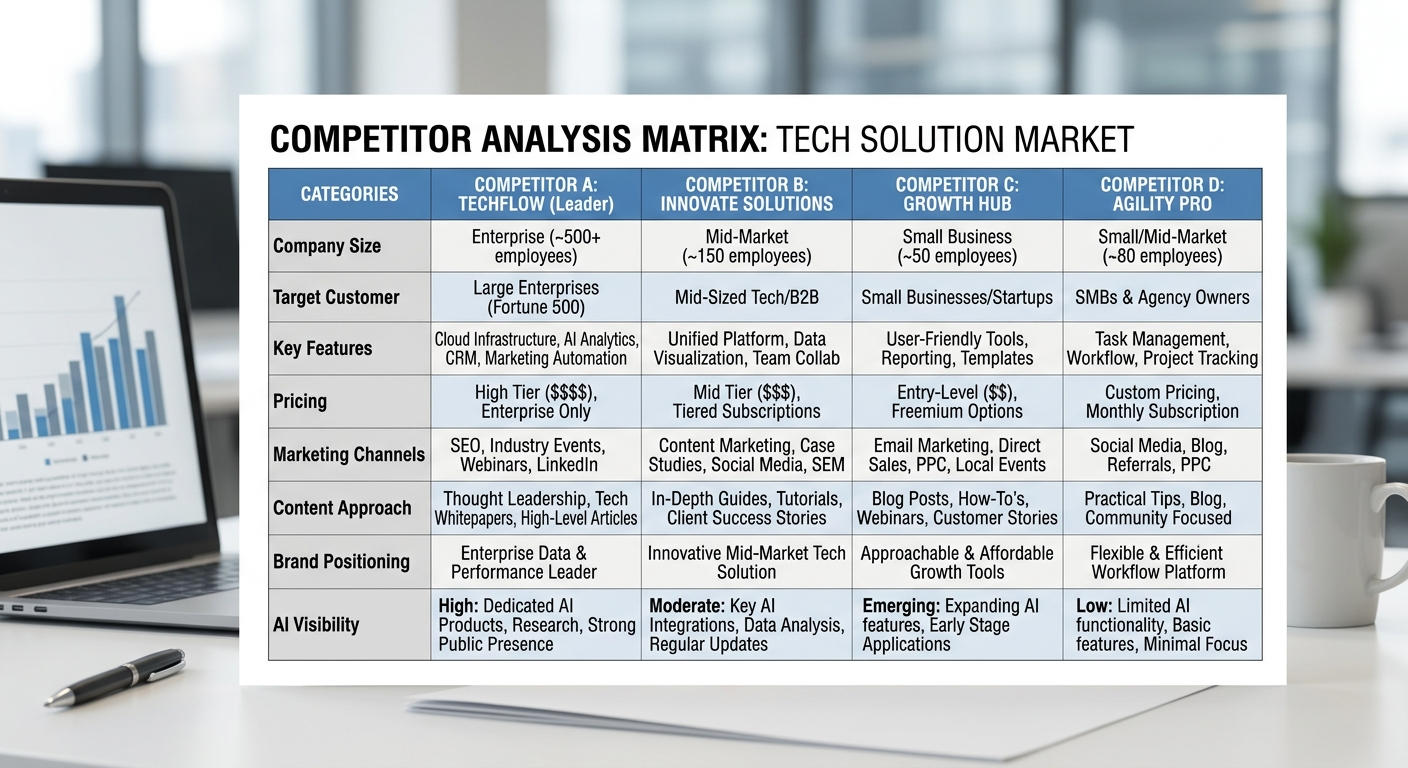 competitor analysis matrix spreadsheet