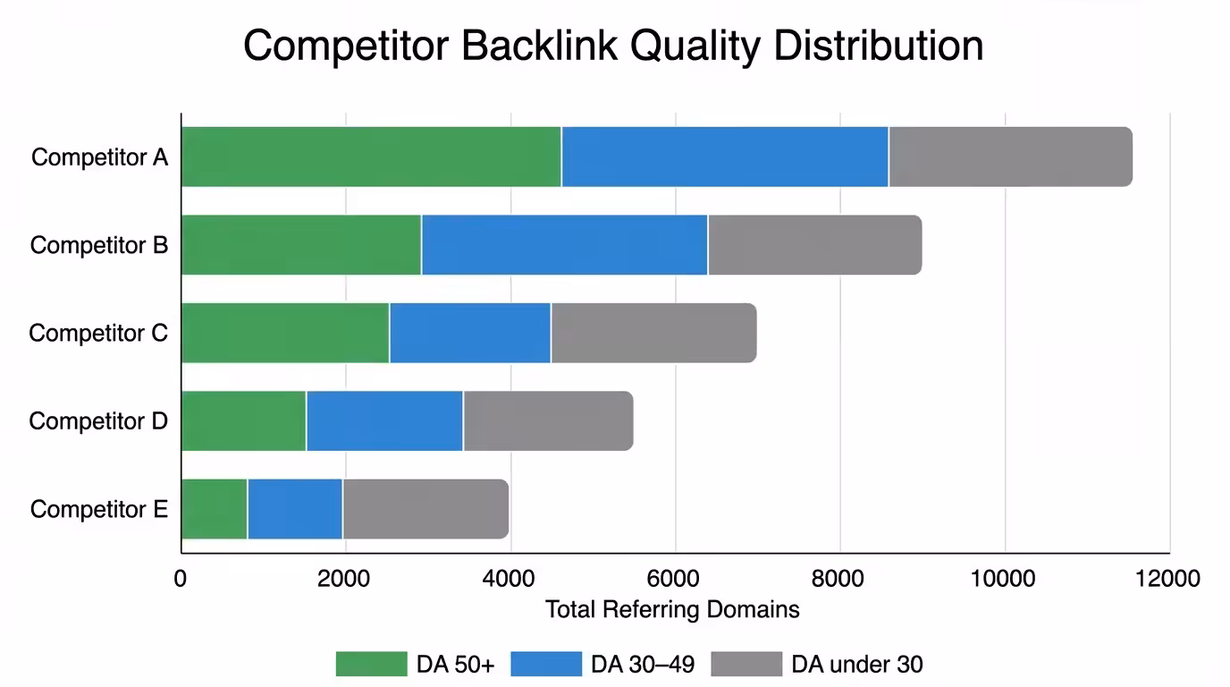 competitor backlink quality chart