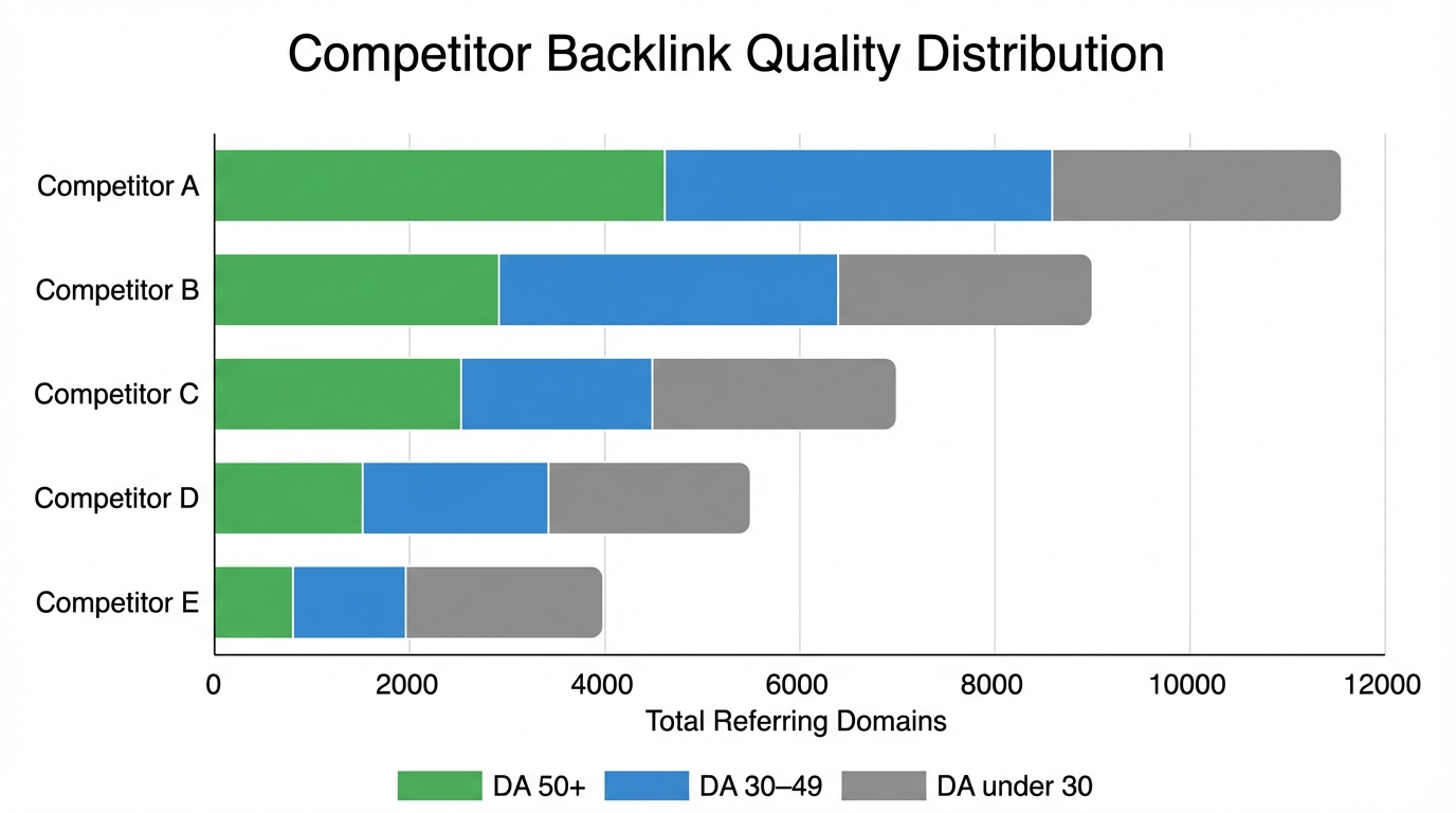 competitor backlink quality chart