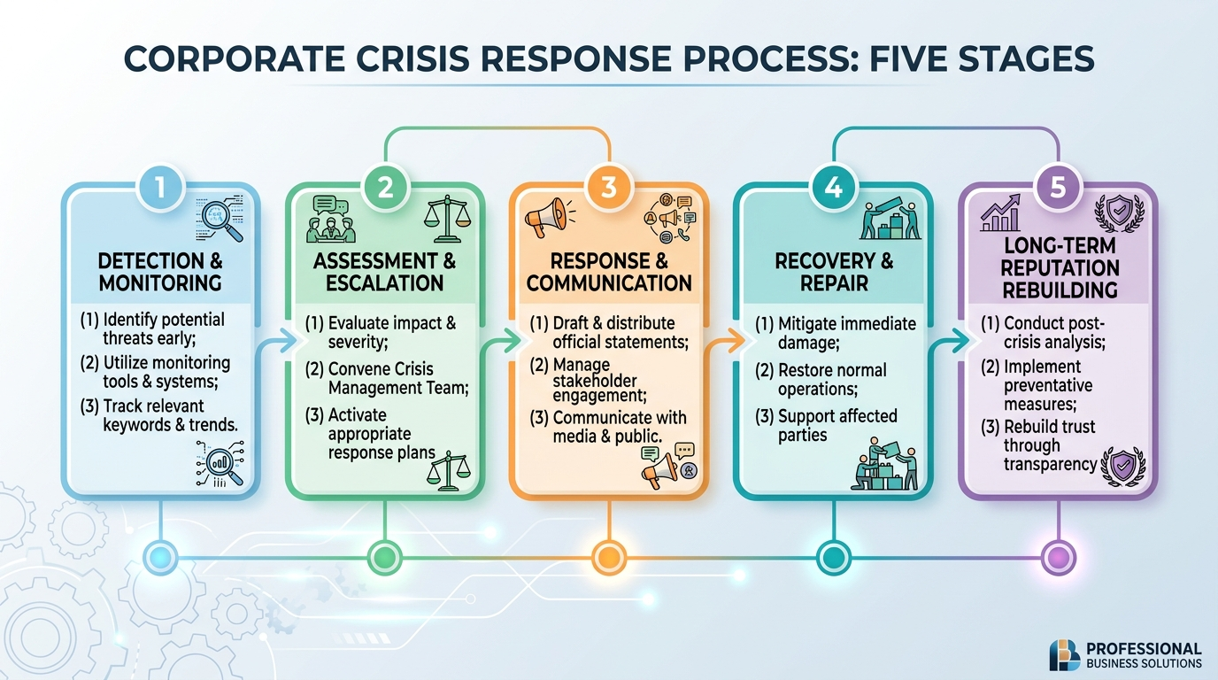 corporate crisis response timeline