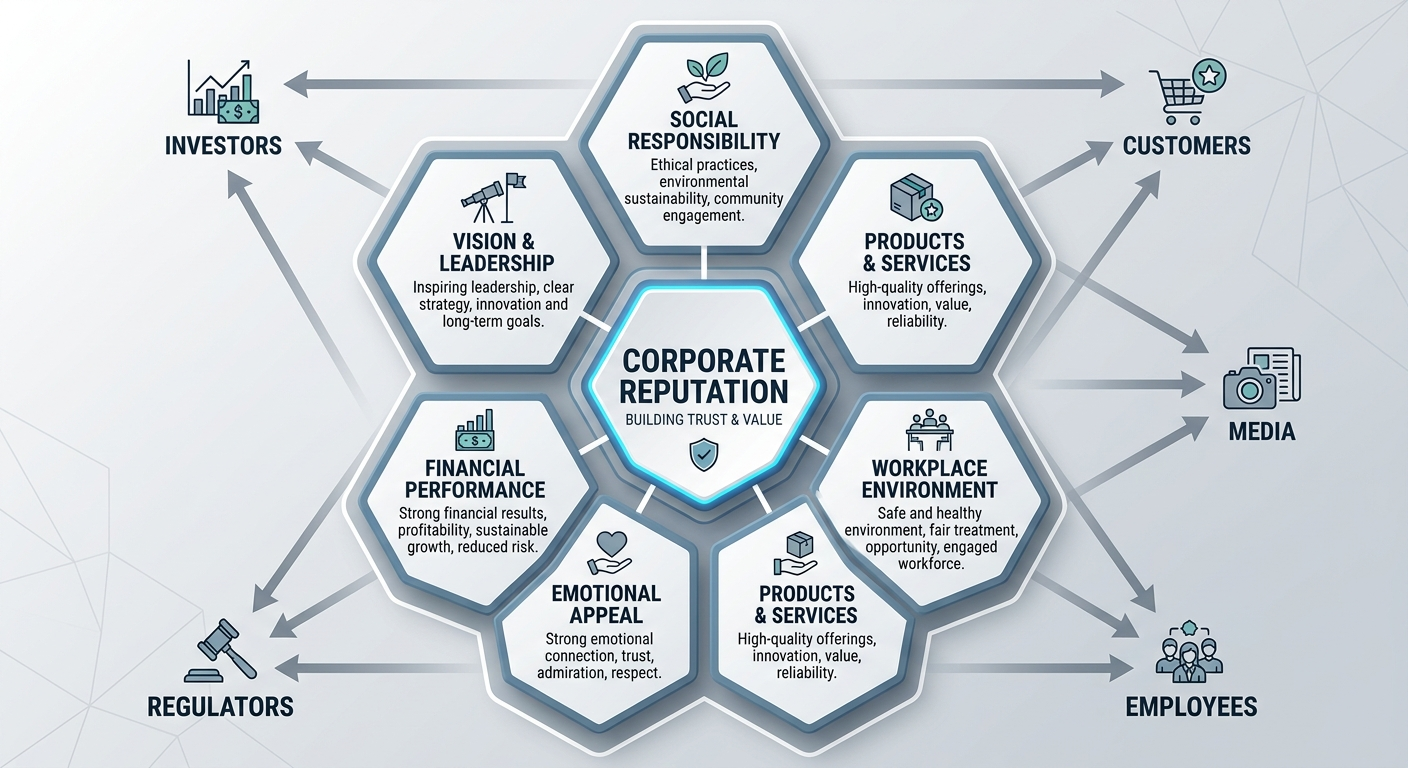 corporate reputation hexagon diagram