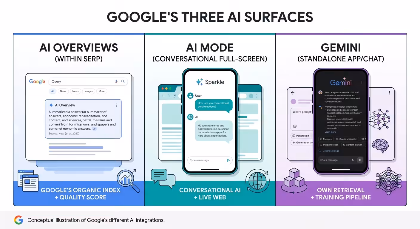 Tracking Google Ai Mentions, google ai surfaces diagram