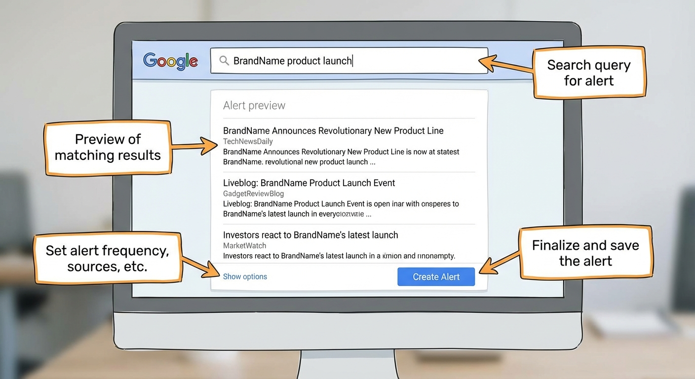 google alerts homepage screenshot