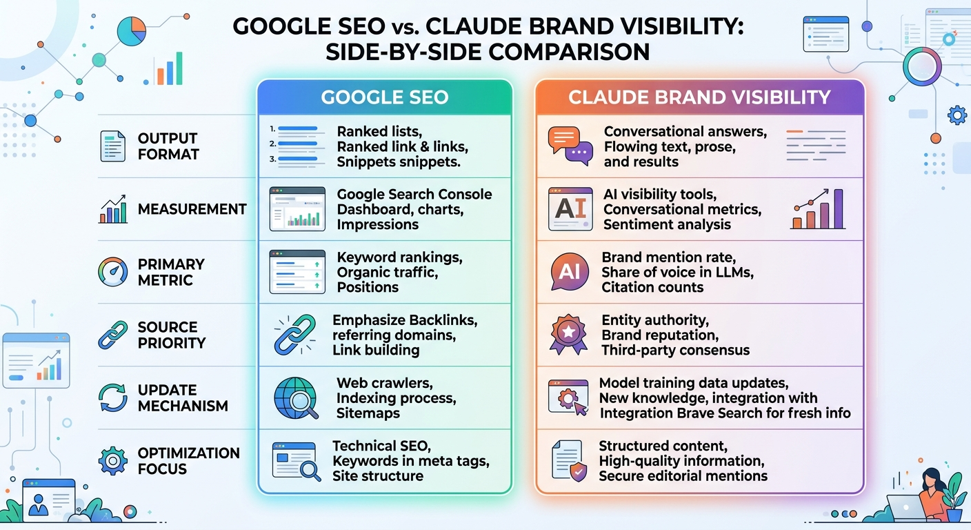 google seo claude comparison