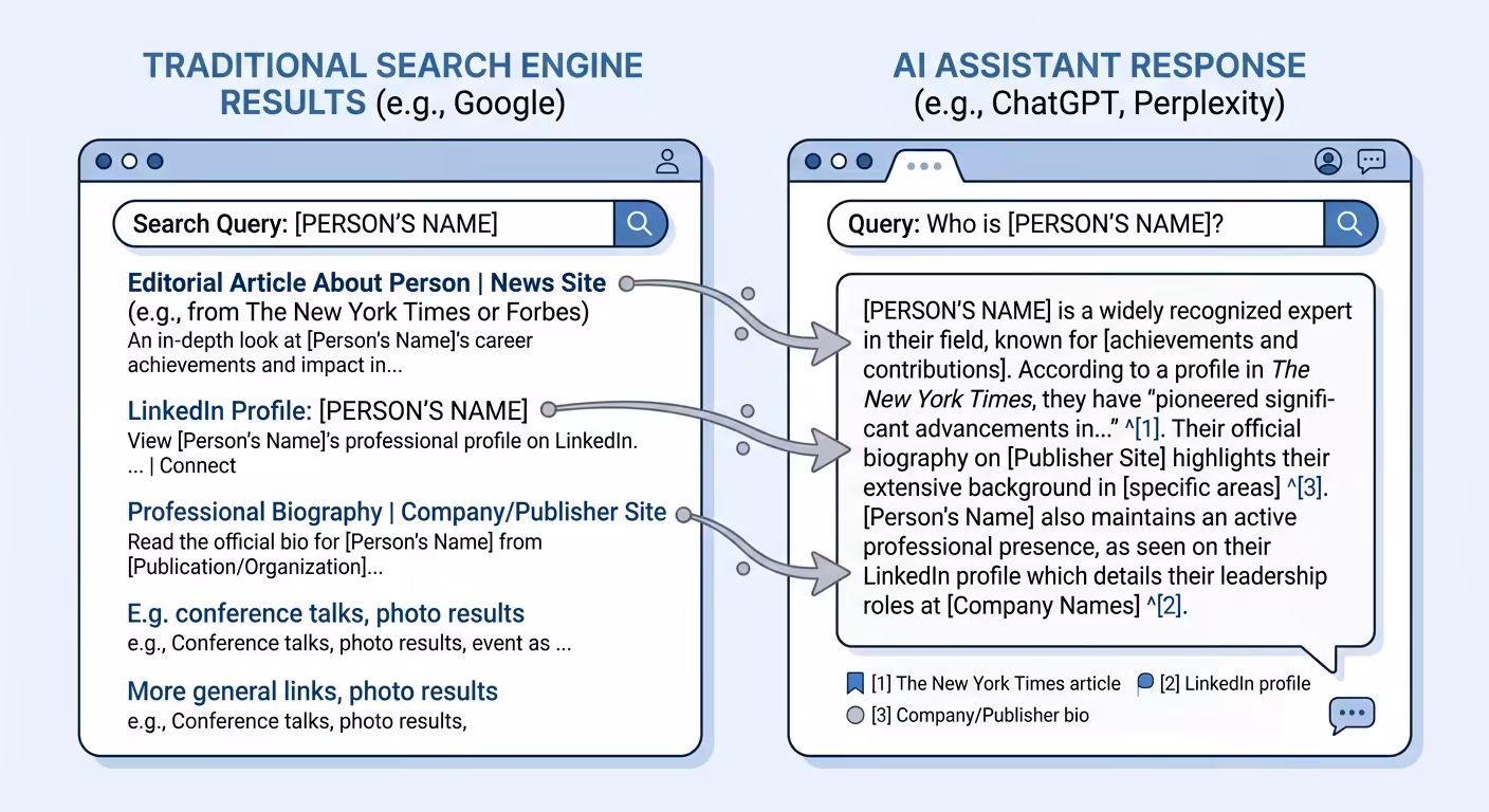 Online Personal Reputation Management, google vs ai search