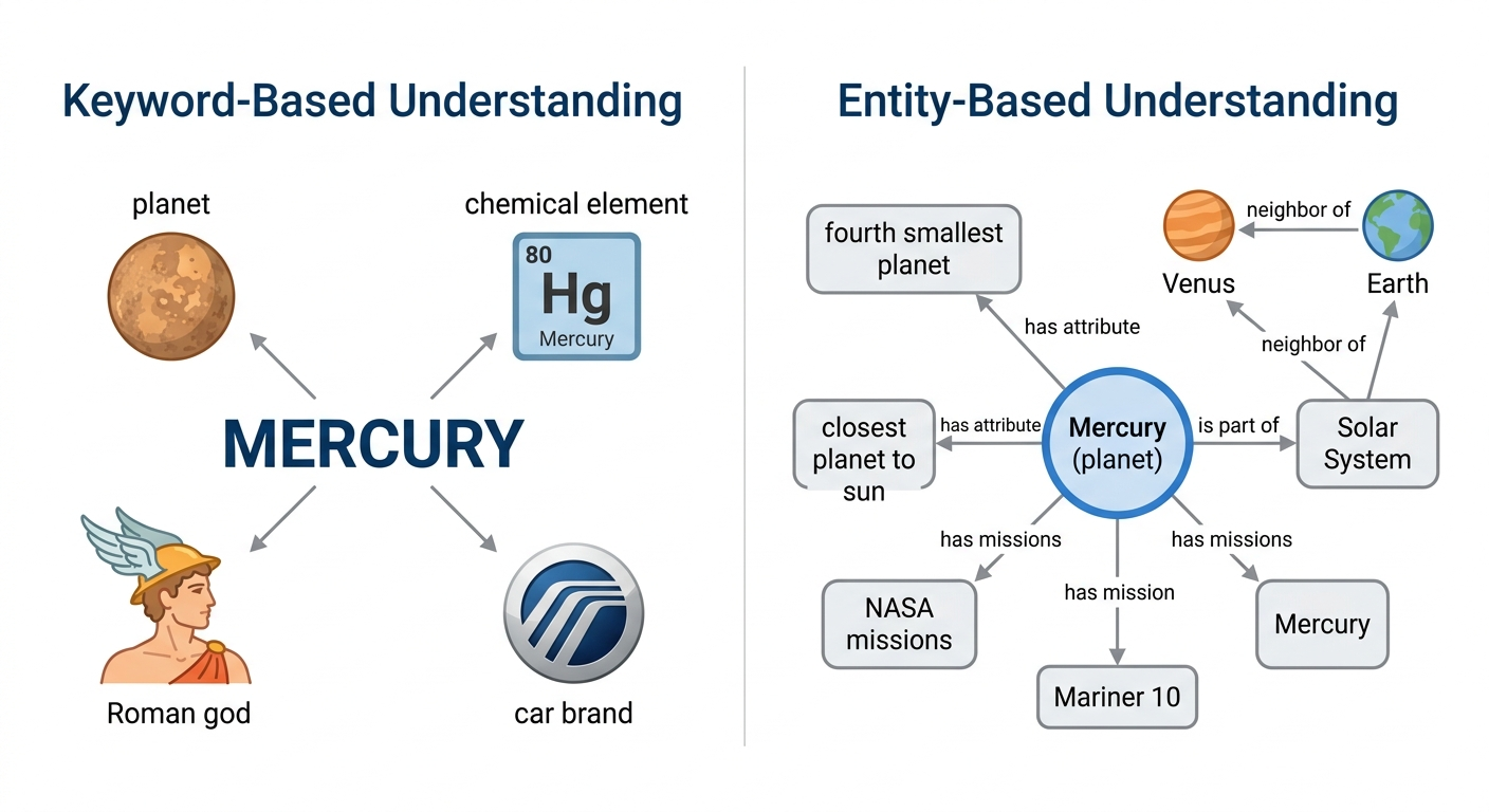 keyword vs entity comparison