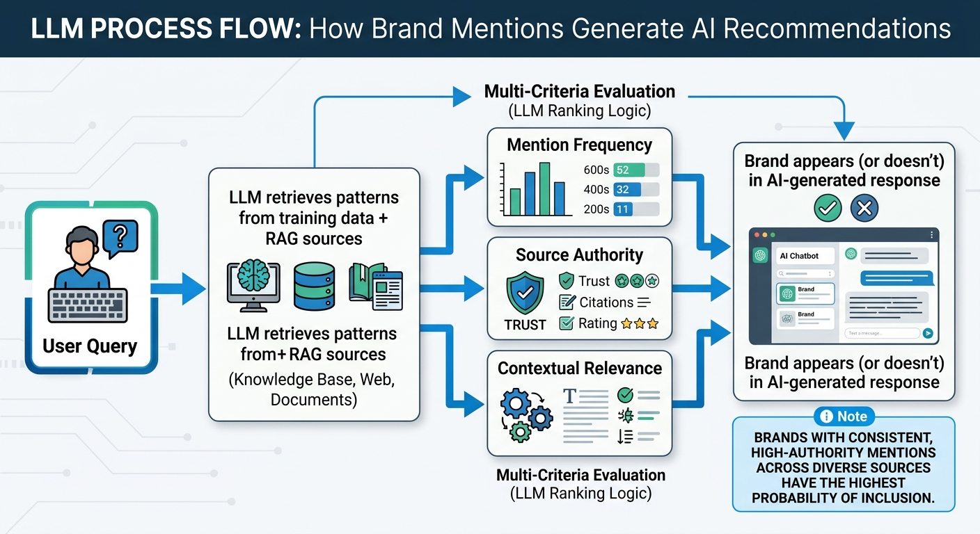 llm brand mention flowchart