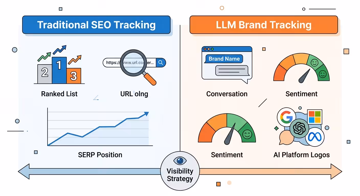 Track Brand Mentions In Large Language Models, llm brand tracking infographic