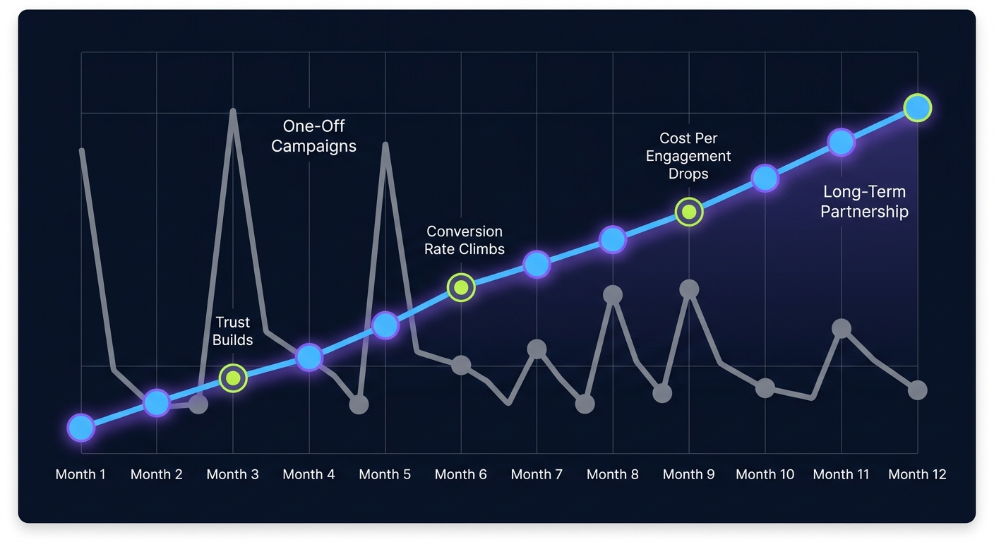 long-term-influencer-partnership-compounding-value-chart