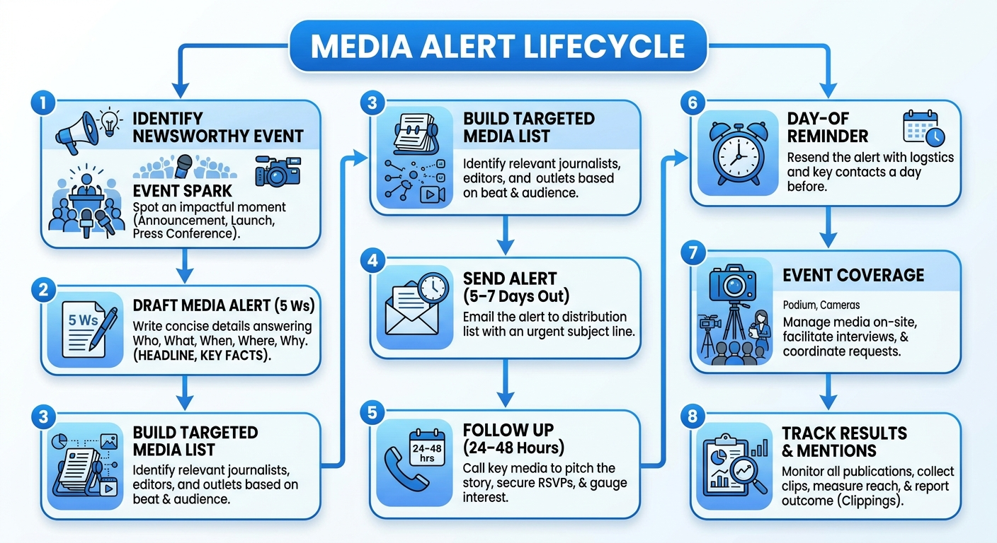 media alert lifecycle flowchart
