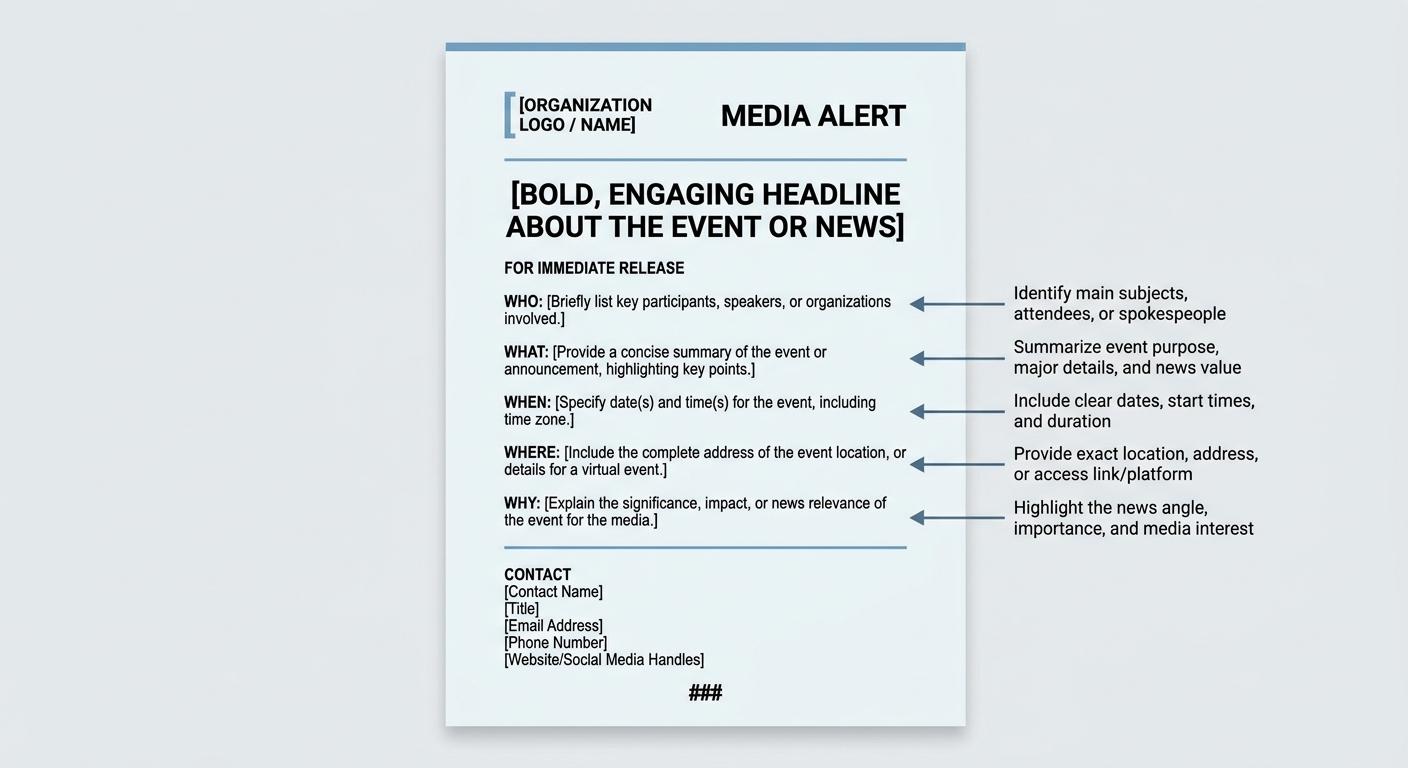 media alert template mockup