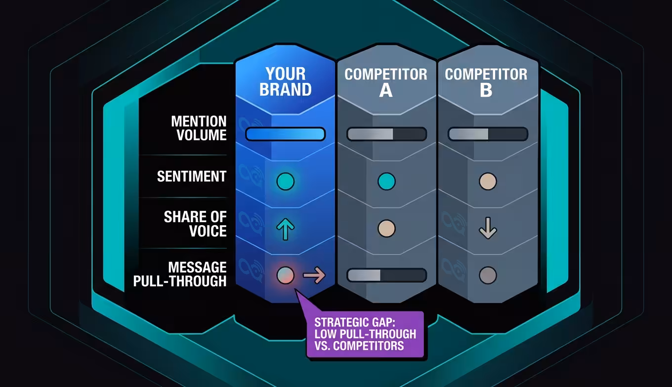 Media monitoring report competitor comparison matrix