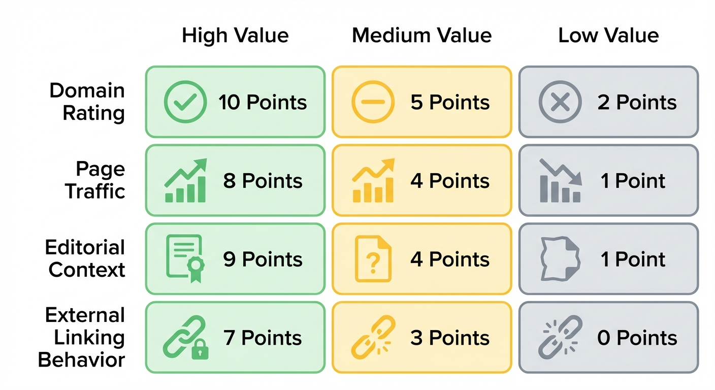 seo scoring matrix infographic