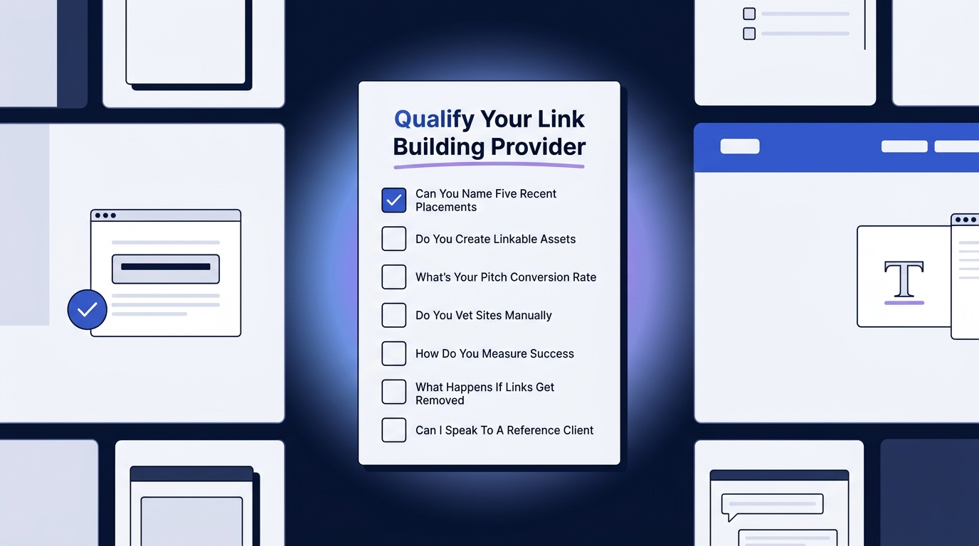 Seven-item checklist for qualifying a natural link building service provider