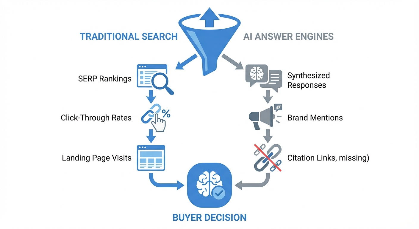 traditional vs ai search funnel