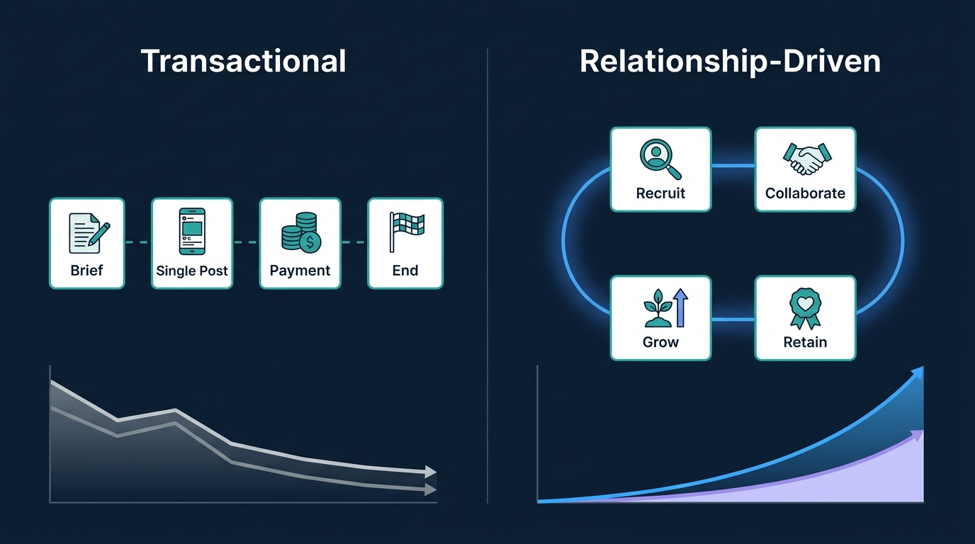 transactional-vs-relationship-driven-influencer-management-comparison