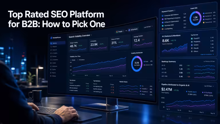 B2B marketer comparing SEO platforms for pipeline impact