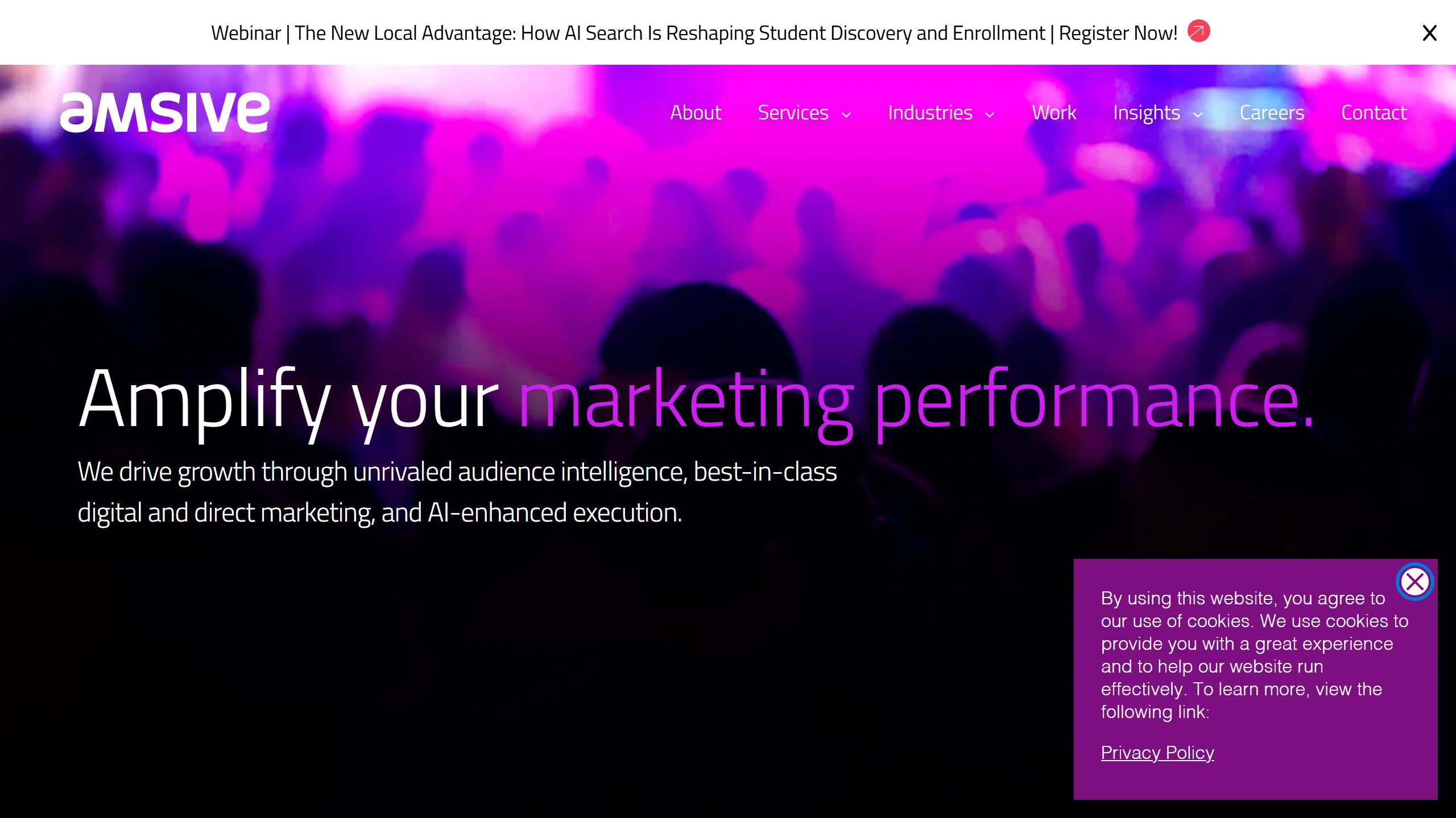 Screenshot of https://www.amsive.com