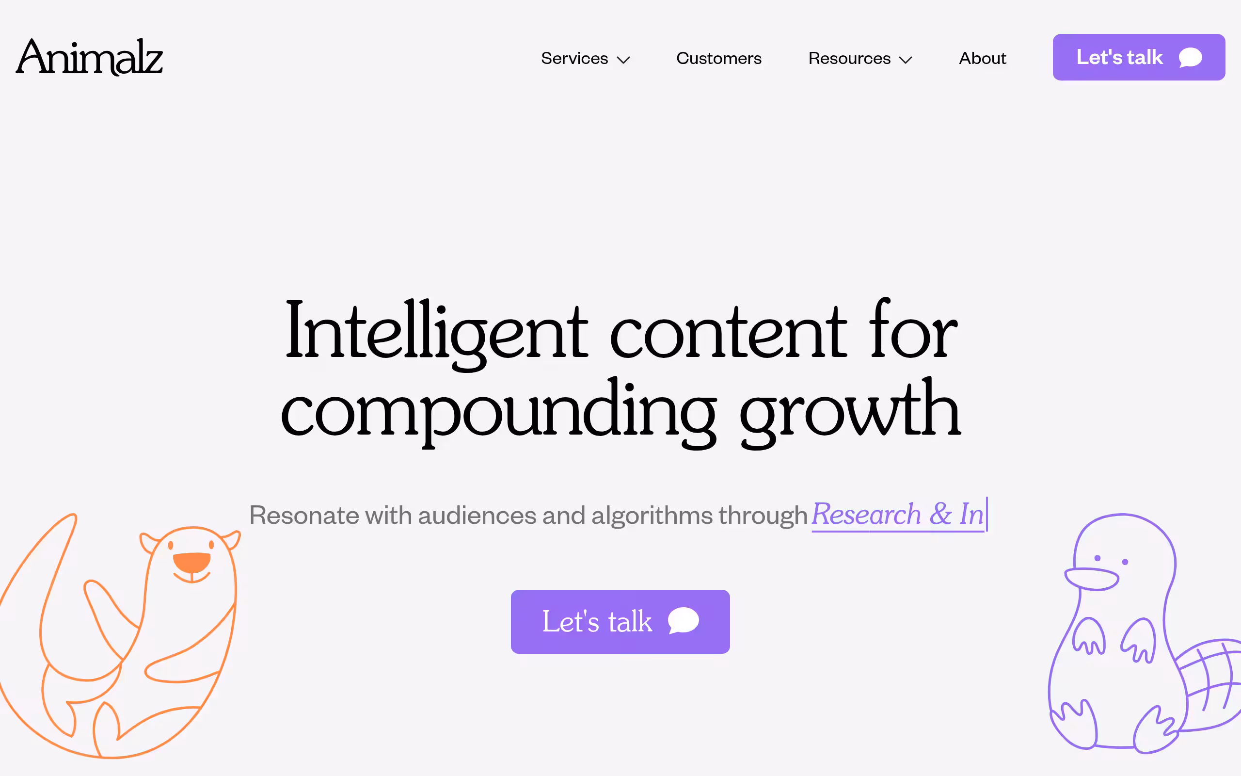 Animalz SaaS thought leadership content agency homepage