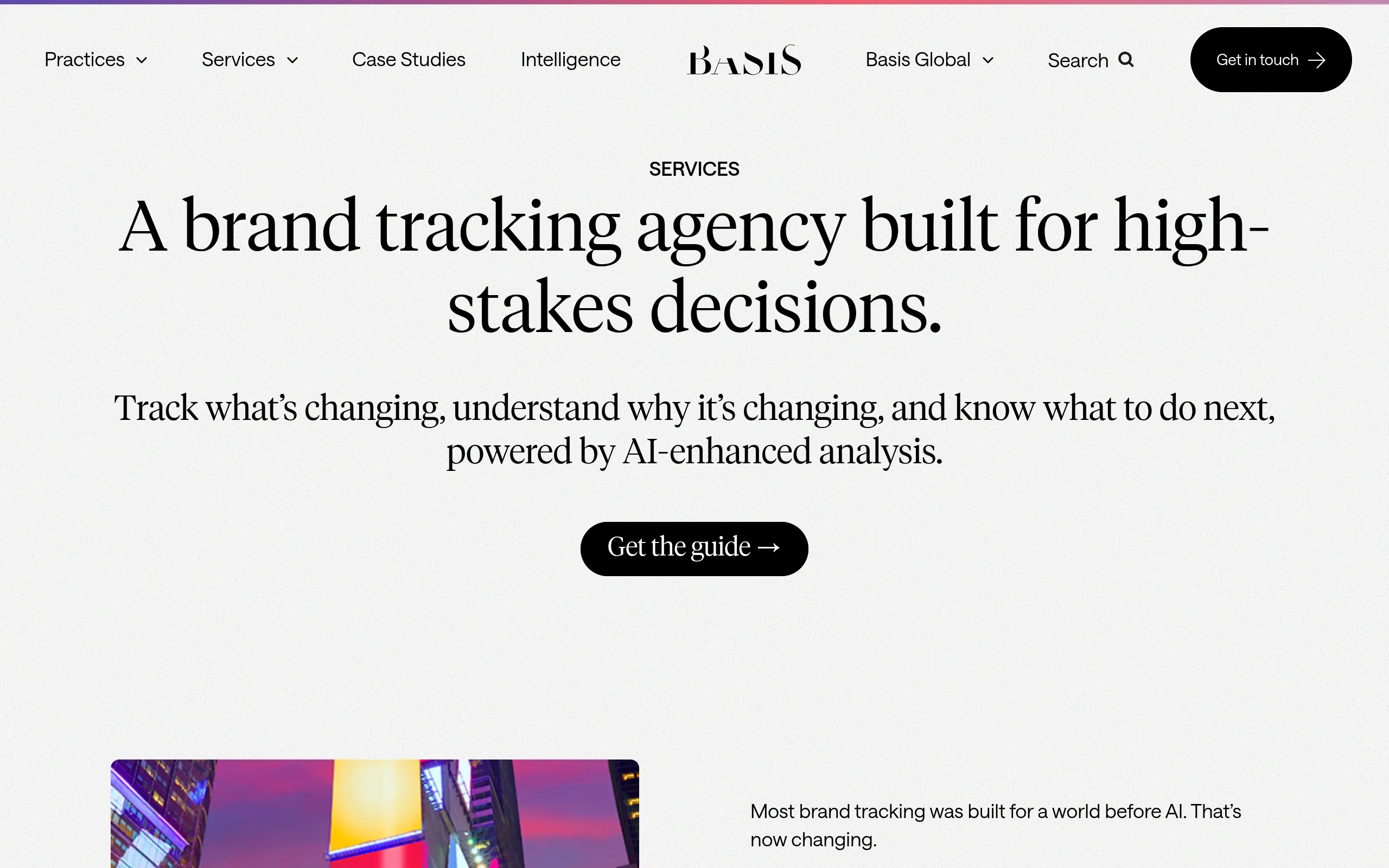 Basis global agency led brand tracking services page