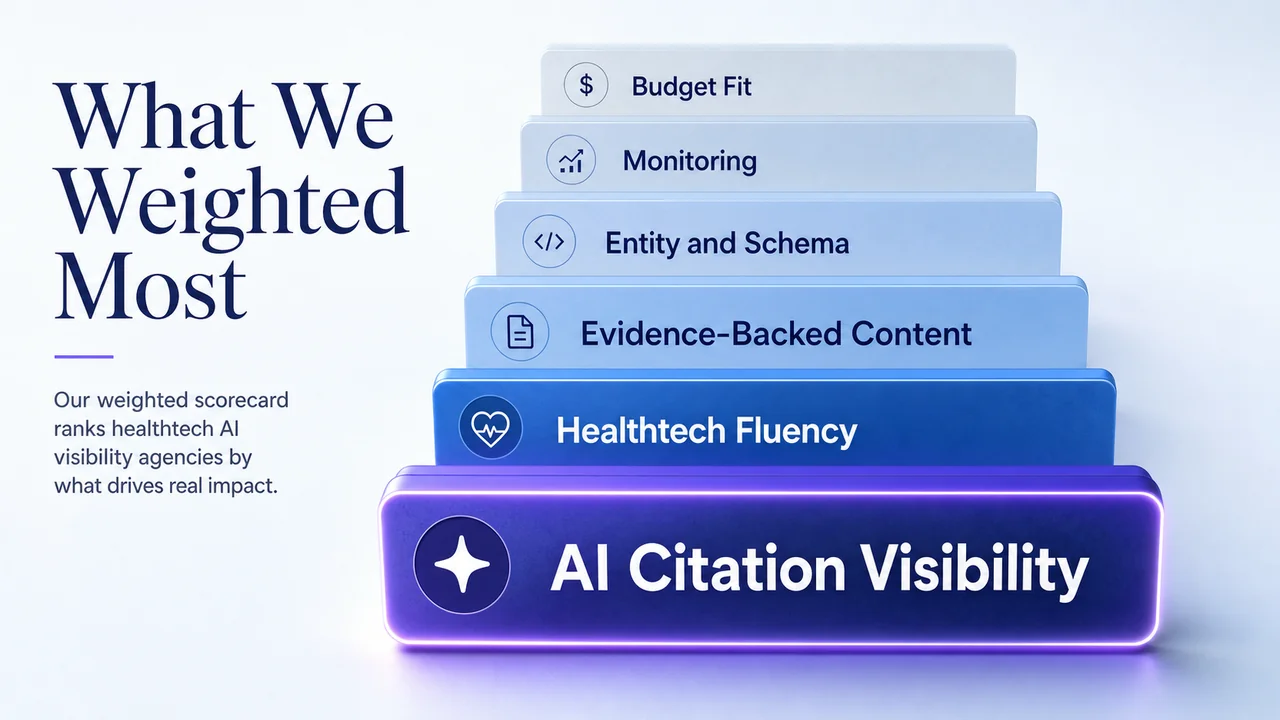 Weighted criteria for ranking healthtech ai visibility agencies