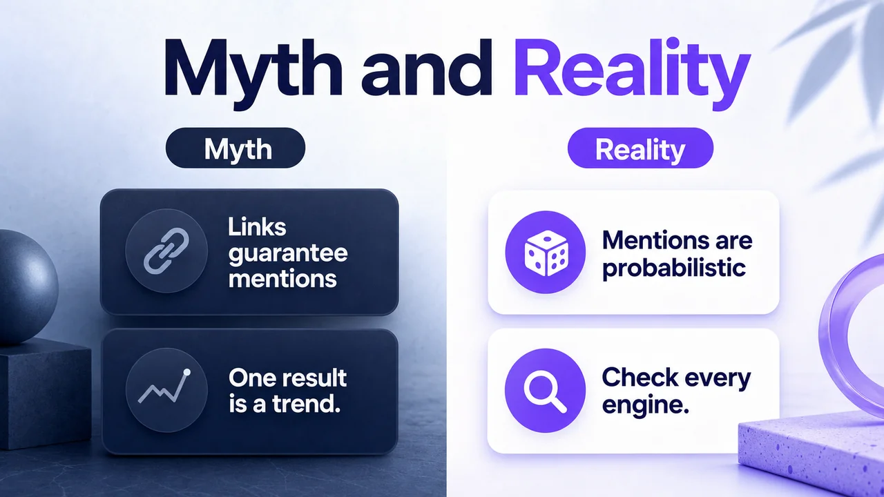 Two side contrast of ai mention myths versus practical reality