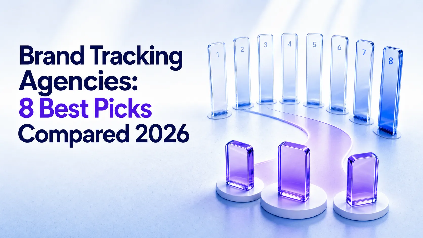 Eight brand tracking agencies arranged around central measurement dial