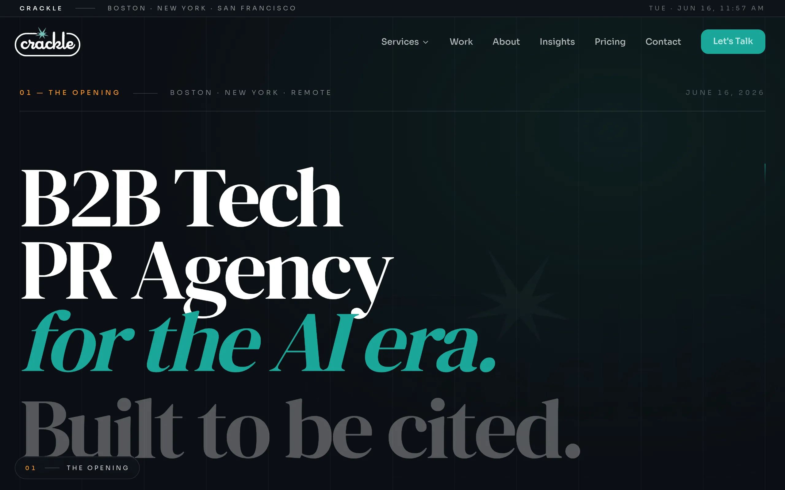 Crackle PR B2B tech PR agency for startups and growth stage