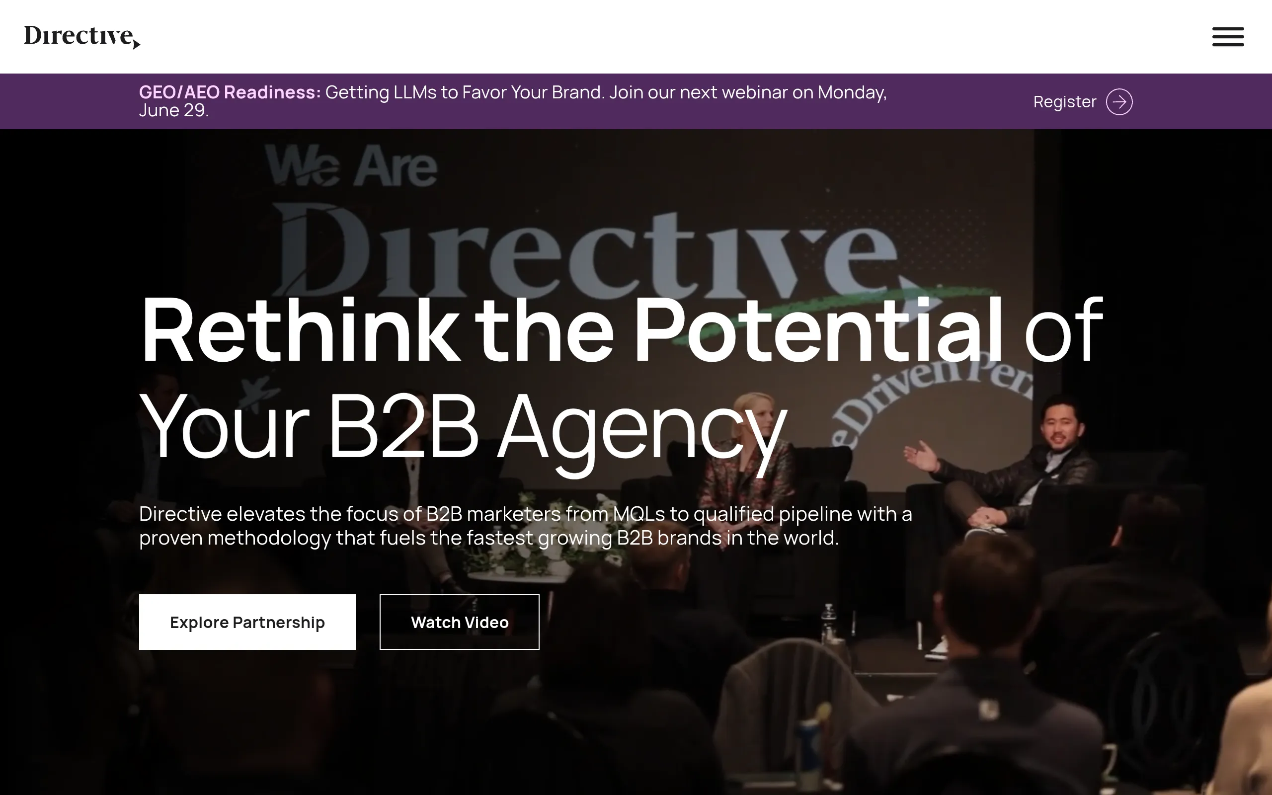 Directive consulting enterprise SaaS marketing agency homepage