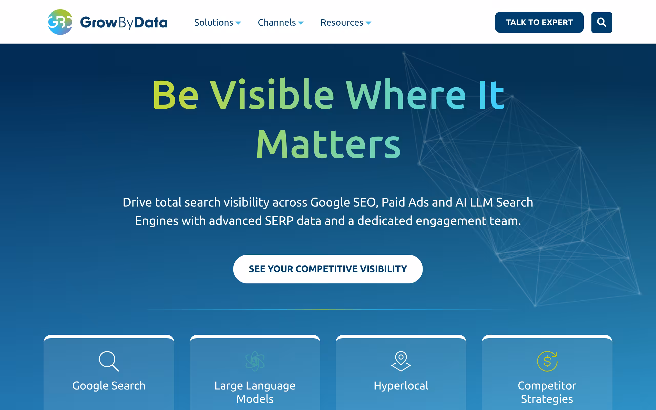 Growbydata LLM intelligence platform for AI brand visibility