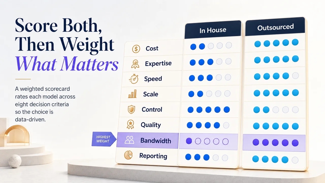 Eight criteria scorecard comparing two link building models