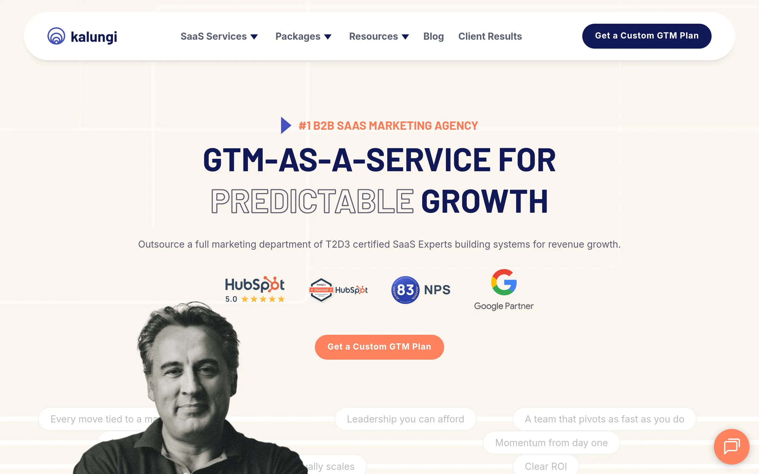 Kalungi full service B2B SaaS marketing agency homepage