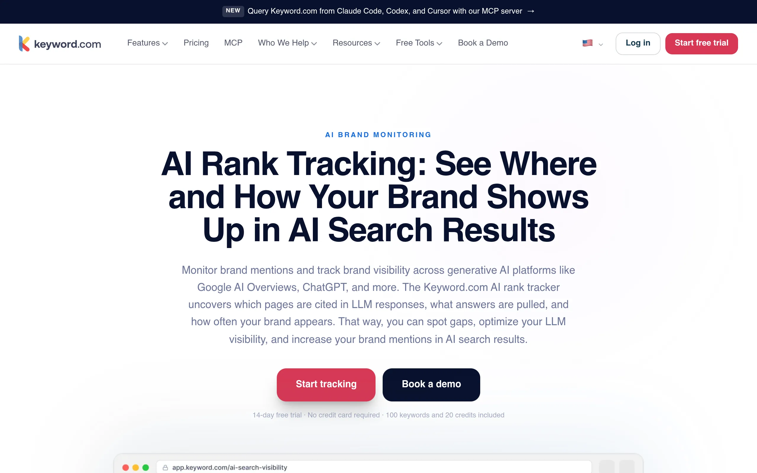 Keyword com AI rank tracking brand mentions citations