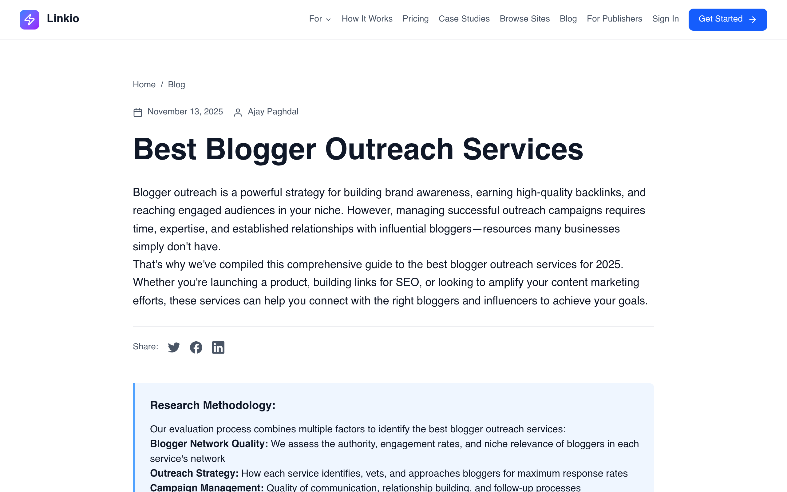 LinkBuilder.io strategic relationship-led link building agency page