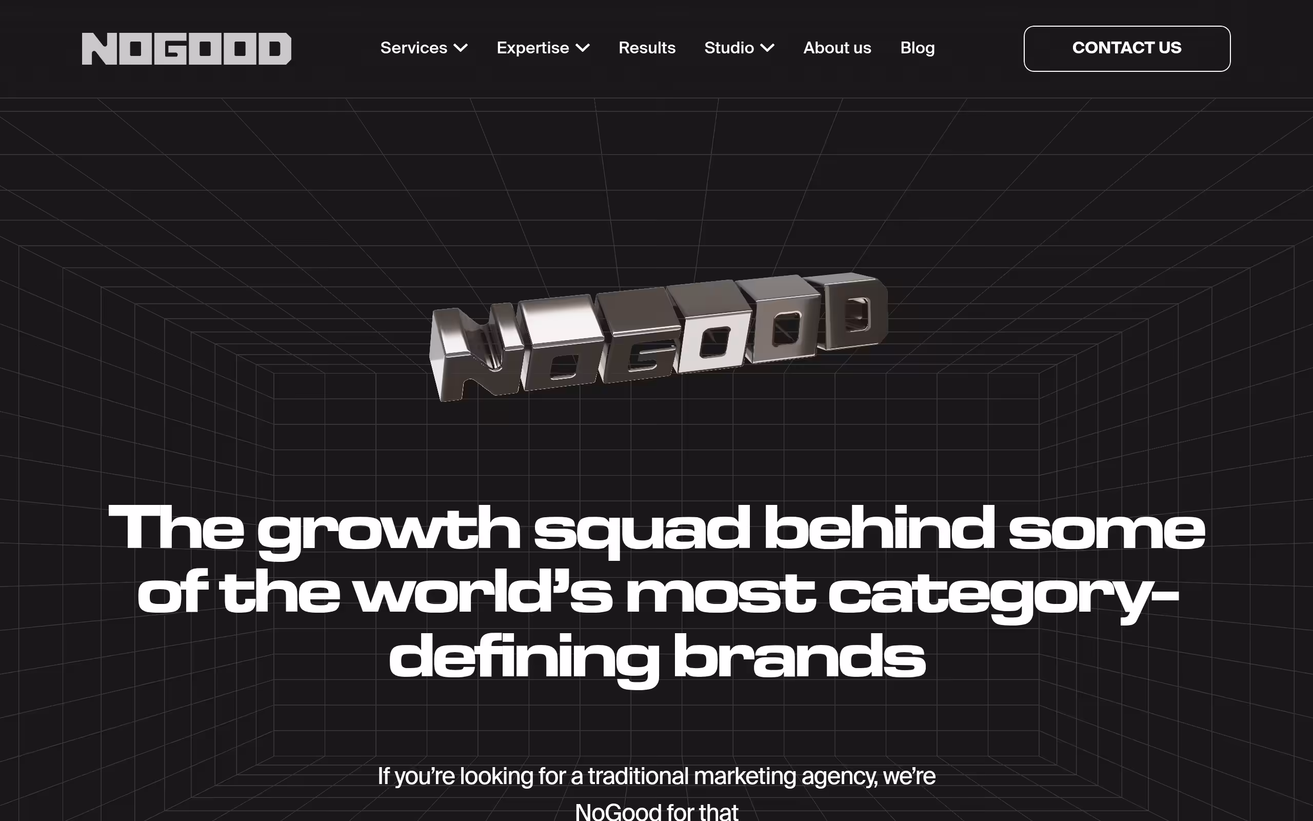 Nogood full funnel growth marketing and SEO agency homepage