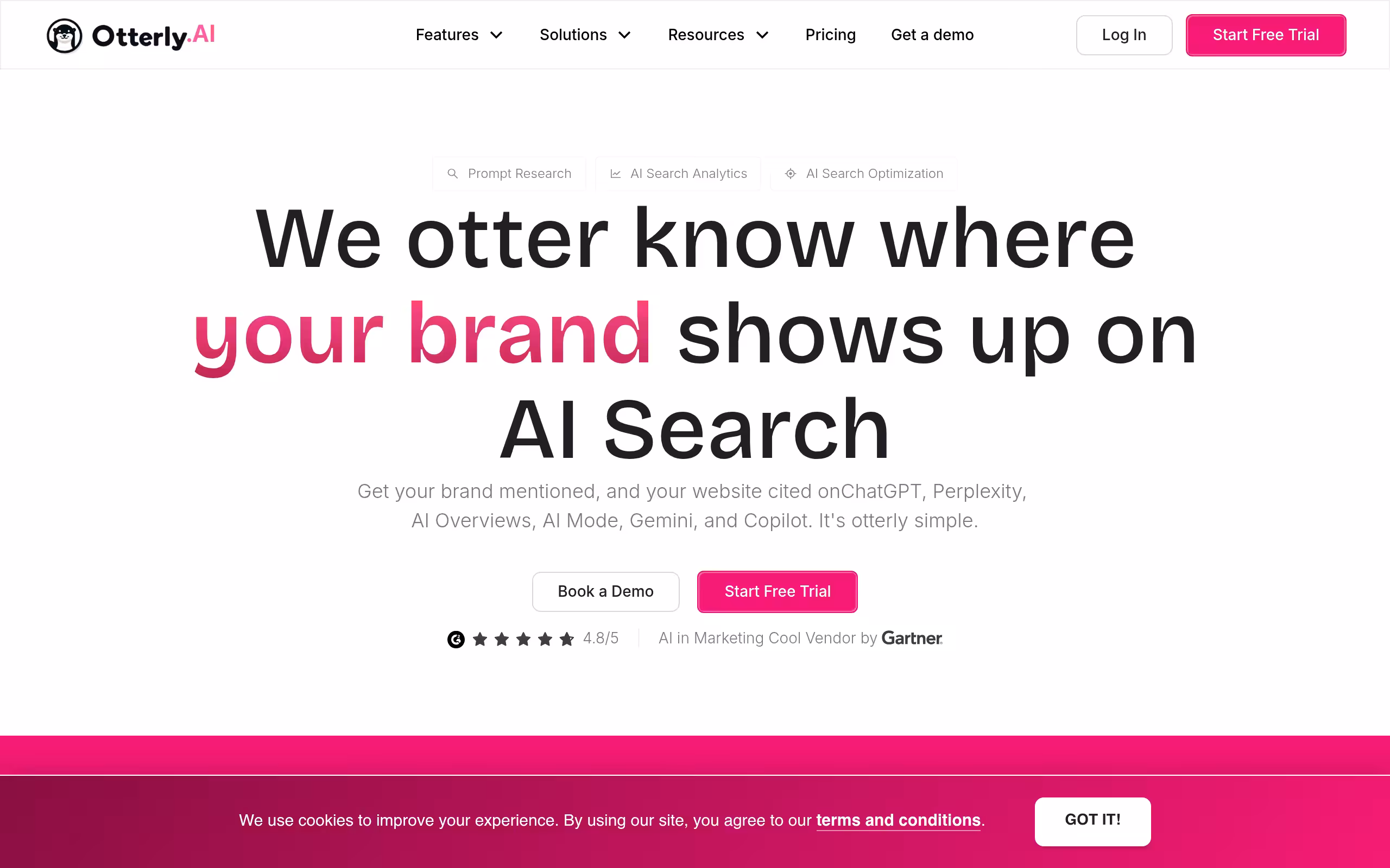 Otterly AI dashboard tracking brand mentions in ChatGPT